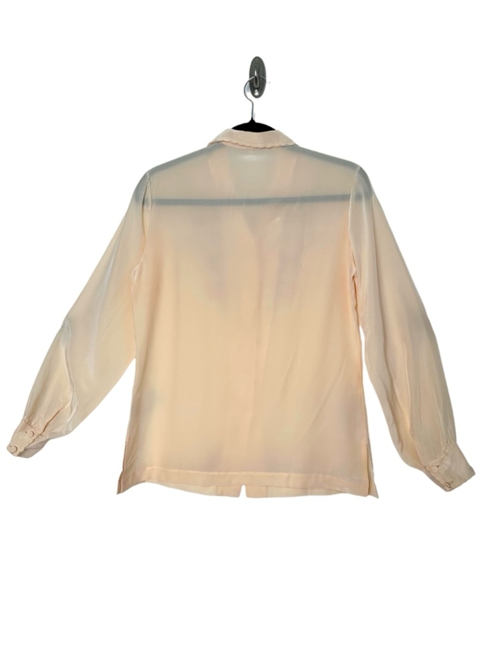 Vintage 100% Silk Embroidered Lace Cutout Blouse Feminine Prairiecore Romantic - Picture 11 of 12